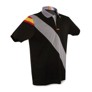 Polo de padel negro para hombre serigrafiado